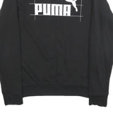 PUMA Womens Black Cotton Blend Crew Neck Sweatshirt UK 12 Casual Pullover