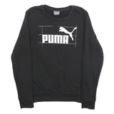 PUMA Womens Black Cotton Blend Crew Neck Sweatshirt UK 12 Casual Pullover