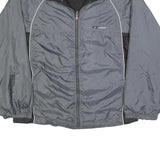 REEBOK Mens Grey & Black Sports Jacket L Polyester Blend Zip Athletic Fit