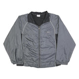 REEBOK Mens Grey & Black Sports Jacket L Polyester Blend Zip Athletic Fit