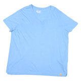 CARHARTT Mens Blue Relaxed Fit 2XL Short Sleeve V-Neck Cotton Blend T-Shirt