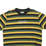 GUESS Mens Yellow & Green Striped Modern T-Shirt XL Short Sleeve Crew Neck