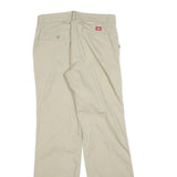 DICKIES Womens Regular Beige Cotton Blend Zip Trousers W32 L32 Classic Straight