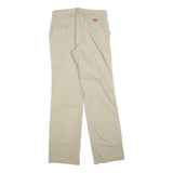 DICKIES Womens Regular Beige Cotton Blend Zip Trousers W32 L32 Classic Straight