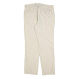 TOMMY HILFIGER Mens Slim Fit Beige Cotton Blend Trousers W32 L30 Zip Closure