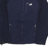 NEW BALANCE Mens Blue Jacket S Polyester Plain Zip Sport Casual Lightweight