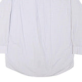 NAUTICA Mens White & Blue Checked Shirt L Cotton Blend Classic Fit Long Sleeve