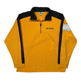Columbia Contrast Stitch 1/4 Zip - Small Yellow Cotton