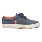 POLO RALPH LAUREN Mens Low Top Trainers Canvas Navy & Orange UK 8 Casual Stylish