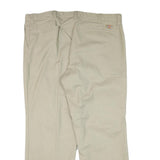 DICKIES Mens Cotton Blend Beige Regular Straight Trousers W42 L30 Workwear