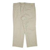 DICKIES Mens Cotton Blend Beige Regular Straight Trousers W42 L30 Workwear