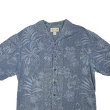 JAMAICA JAXX Mens Blue Floral Print Hawaiian Shirt M Lightweight Summer
