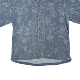 JAMAICA JAXX Mens Blue Floral Print Hawaiian Shirt M Lightweight Summer