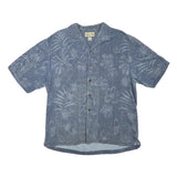 JAMAICA JAXX Mens Blue Floral Print Hawaiian Shirt M Lightweight Summer