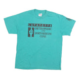 HANES Mens Blue Orthopedic Sports Medicine Clinic Graphic T-Shirt M Short Sleeve