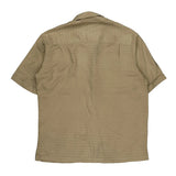 Perry Eliis Short Sleeve Shirt - Large Beige Silk
