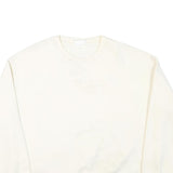 CHAMPION Mens White XL Crew Neck Cotton Blend Sweatshirt Classic Logo