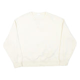 CHAMPION Mens White XL Crew Neck Cotton Blend Sweatshirt Classic Logo