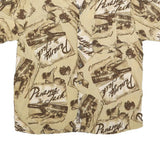 PAVANA JACK Mens Beige Rayon Shirt XL Beach Print Button Front Relaxed Fit