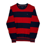 Tommy Hilfiger Striped Sweater - Medium Navy Cotton
