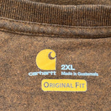 Carhartt Long Sleeve T-Shirt - 2XL Brown Cotton