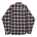 WRANGLER Mens Black & Burgundy Check Jacket L Cotton Blend Button Closure