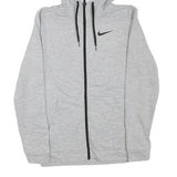 NIKE Mens Grey Hoodie S Full Zip Cotton Blend Sweatshirt Sports Casual