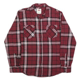 LEVI'S Mens Red Check Shirt M Casual Button Pocket Cotton Blend