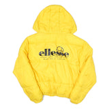 ELLESSE Womens Yellow Hooded Puffer Jacket UK 10 Polyester Blend Zip Logo