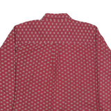 LINKS Mens Red Patterned Shirt XL Button-Down Collar Long Sleeve Casual