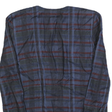 SPOTLIGHT Womens Blue & Brown Long Sleeve Button Cotton Blend Jacket L Check