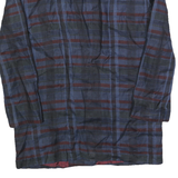 SPOTLIGHT Womens Blue & Brown Long Sleeve Button Cotton Blend Jacket L Check