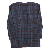 SPOTLIGHT Womens Blue & Brown Long Sleeve Button Cotton Blend Jacket L Check
