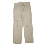 DICKIES Mens Cotton Blend Beige Workwear Regular Straight Trousers W32 L30