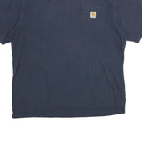 CARHARTT Mens Navy & Yellow Pocket T-Shirt L Short Sleeve Crew Neck Workwear