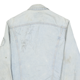 LEVI'S Mens Blue Cotton Denim Jacket S Button Closure Classic Fit Patchwork