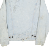 LEVI'S Mens Blue Cotton Denim Jacket S Button Closure Classic Fit Patchwork