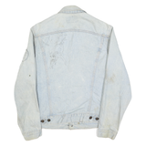 LEVI'S Mens Blue Cotton Denim Jacket S Button Closure Classic Fit Patchwork