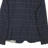 ZARA BASIC Womens Blue Check Blazer M Polyester Blend Button Closure Tailored