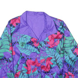 JOAN WALTERS Womens Purple & Red Floral Button Jacket M Polyester Reversible