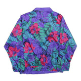 JOAN WALTERS Womens Purple & Red Floral Button Jacket M Polyester Reversible