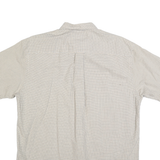 NAUTICA Mens Beige Check Shirt L Cotton Blend Button-Down Collar Short Sleeve