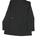 CALVIN KLEIN Womens Black Quilted Hooded Jacket M Polyester Blend Zip Closure