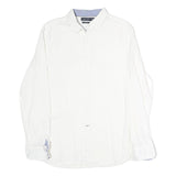 NAUTICA Mens White Slim Fit Shirt XL Casual Button Down Cotton Blend
