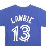 MAJESTIC Mens Blue Jays Blue T-Shirt S Short Sleeve Round Neck Lawrie 13