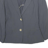 ETIENNE AIGNER Womens Blue Wool Button Jacket UK 8 Classic Tailored Plain