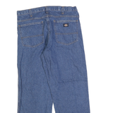 DICKIES Mens Regular Fit Straight Leg Denim Medium Blue W34 L30 Zip Cotton Jeans