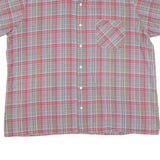 Mens Blue & Red Cotton Blend Plaid Shirt XL Casual Short Sleeve Summer