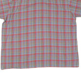 Mens Blue & Red Cotton Blend Plaid Shirt XL Casual Short Sleeve Summer