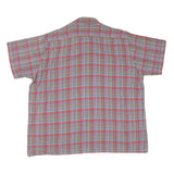 Mens Blue & Red Cotton Blend Plaid Shirt XL Casual Short Sleeve Summer